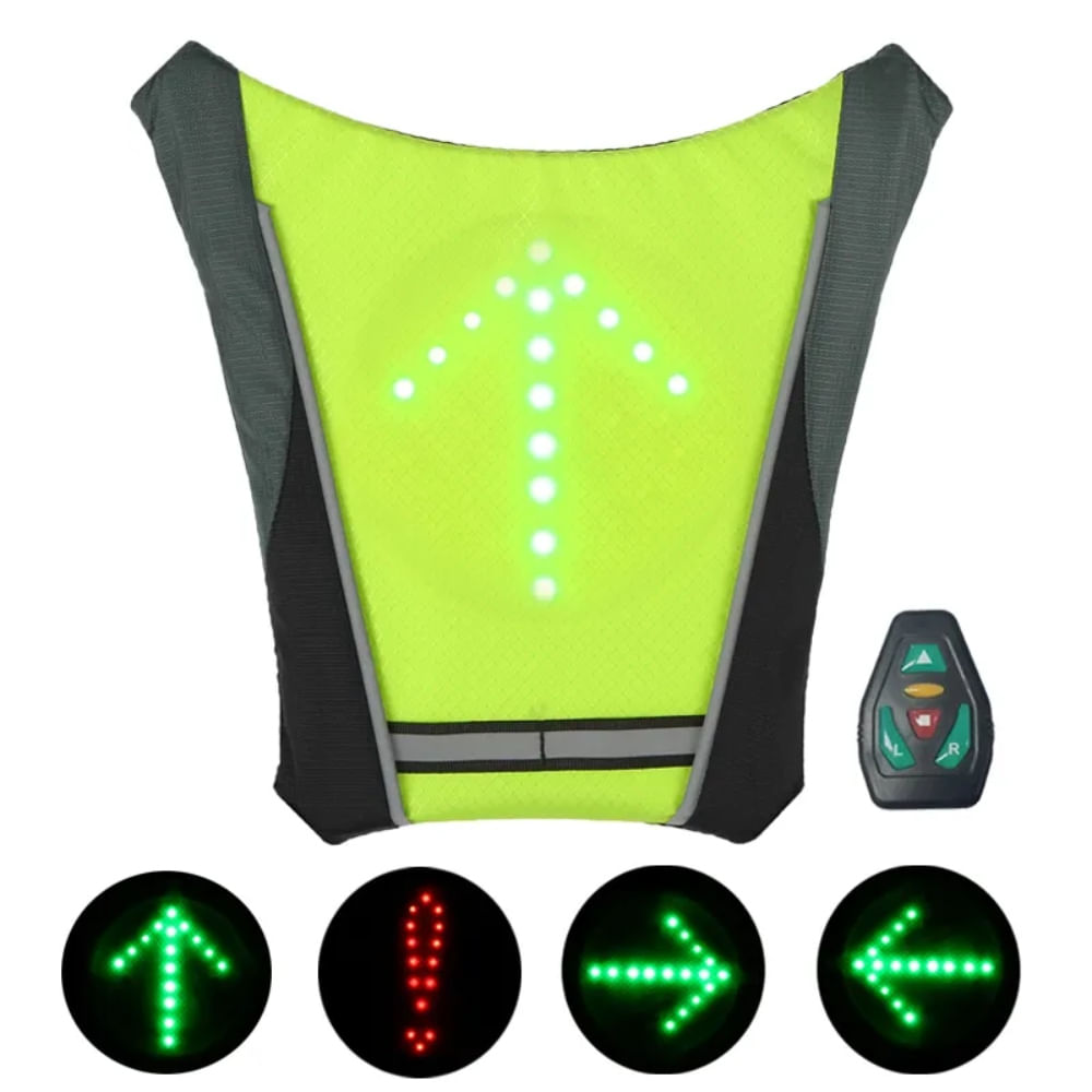 GEN CHALECO REFLECTANTE CON SEÑALIZADOR LUZ LED