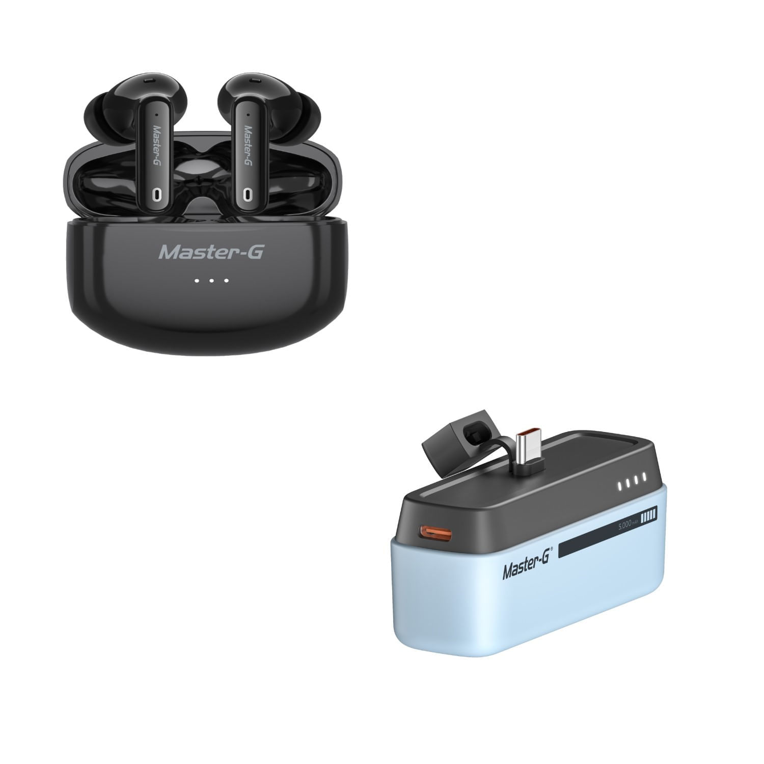 Master-G Pack Audífonos Bluetooth Buds20 Y Cargador 5.000Mah