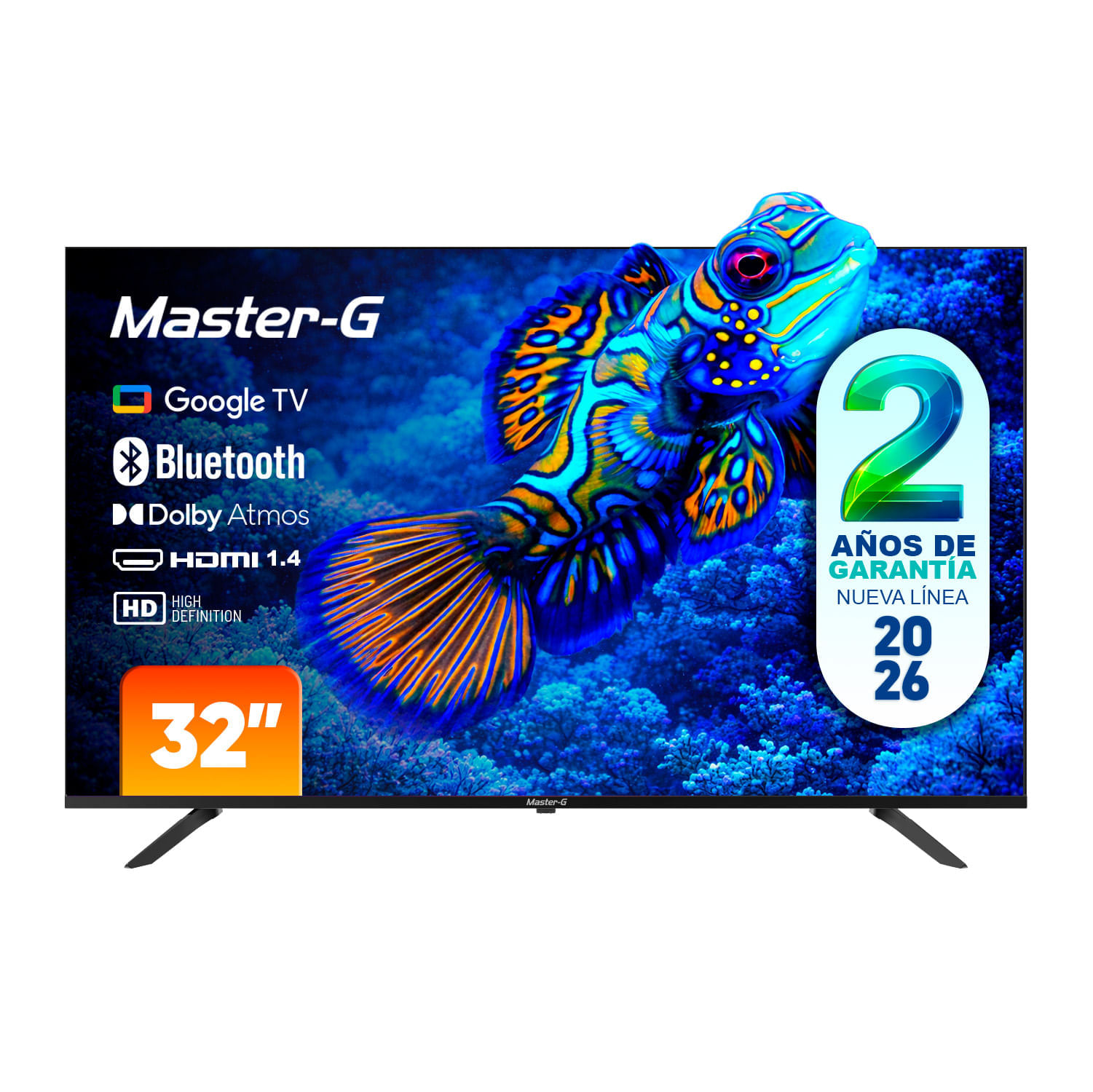 Master-G Smart Tv Led 32"" Google Tv Hd Bluetooth Mgg32Hfk5