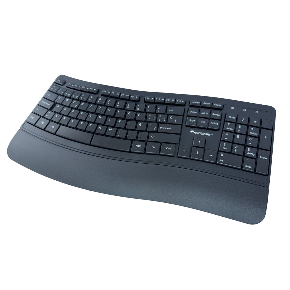 TECMASTER TECMASTER TECLADO ERGONÓMICO MULTIMEDIA INALÁMBRICO