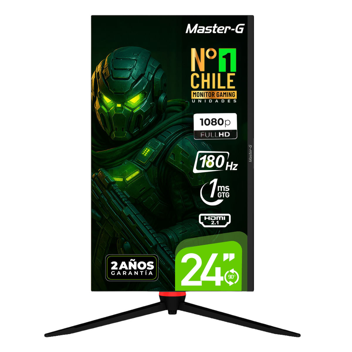 Master-G Monitor Gamer 24"" Fhd Ips Pivote 90 180Hz 1Ms
